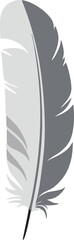 PNG Transparant, Minimalist feather icon, flat vector illustration