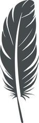 PNG Transparant, Minimalist feather icon, flat vector illustration