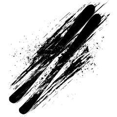 a black and white brush strokes with a white background black, image , Generative art.