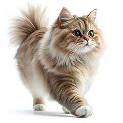 Majestic Maine Coon Cat on White Background