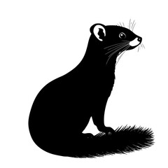 the image of a black silhouette of a rat on a white background black, grass, illustration, image, rat, silhouette , Generative art.