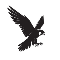 Obraz premium Majestic Peregrine Falcon in Flight A Powerful Silhouette Illustration