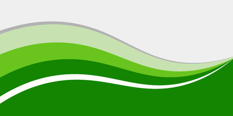Abstract White and Green wave wide background banner