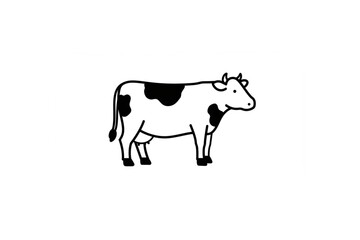 A charming black and white cow design perfect for farm branding logos dairy products icons and agriculture related projects offering a scalable graphic solution.