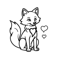 Obraz premium ハートを持つキツネ｜Fox with Heart