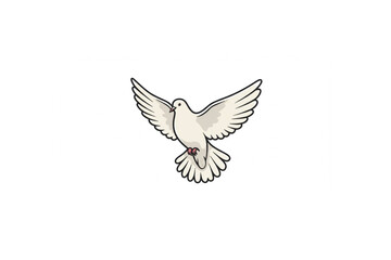 Obraz premium Black silhouette dove vector icon illustration on a white background, Symbol of Peace