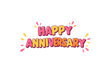 Celebrate milestones with this cheerful Happy Anniversary design perfect for cards invitations and branding projects featuring playful typography and vibrant colors
