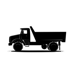 a black silhouette of a dump truck on a white background black, illustration, silhouette, tractor, truck , Generative art.