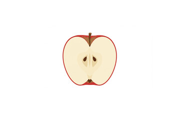 A Crisp Red Apple Halved Design Perfect for Food Branding Logos and Menu Icons Scalable for Various Applications