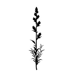 Fototapeta premium a black silhouette of a plant on a white background black, flower, icon, plant, silhouette, style , Generative art.