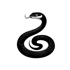 the image of a snake in the form of a logo black, form, image, logo, snake, symbol, tattoo , Generative art.