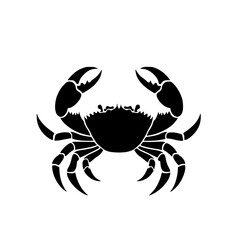 the black silhouette of a crab on a white background abstract, black, crab, icon, illustration, silhouette , Generative art.