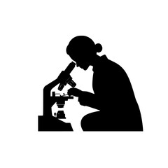 a silhouette of a man looking into a microscope black, look, man, microscope, silhouette , Generative art.