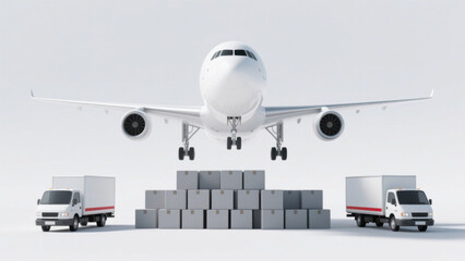 Cargo trucks and air cargo planes