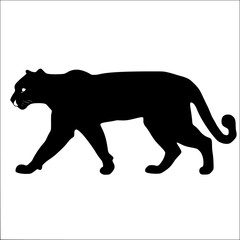 a black silhouette of a cat on a white background black, cat, silhouette, walk , Generative art.