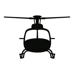 Helicopter Silhouette Vector Illustration – Isolated Air Transport Icon.
