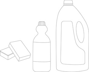 Illustration of detergent ready to be colored by children