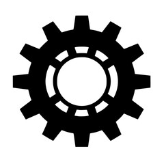a black silhouette of a gear or symbol isolated on a white background black, circle, gear, icon, silhouette, symbol , Generative art.