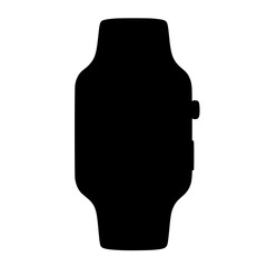black silhouette of a watch on a white background black, icon, silhouette, watch , Generative art.