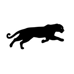 a black silhouette of a cheetah on a white background black, cat, cheetah, silhouette , Generative art.