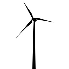 a black and white icon of a wind turbine black, icon, silhouette, wind turbine, windmill , Generative art.