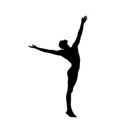 a black silhouette of a woman standing on her legs arm, black, leg, man, silhouette, stand, woman , Generative art.