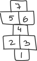 Hopscotch Game with Numbers Illustration