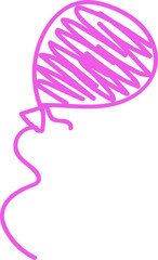 Pink Scribble Balloon Illustration