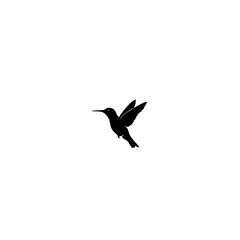a black and white silhouette of a small bird in flight bird, black, flight, fly, hummingbird, silhouette, sky, small , Generative art.