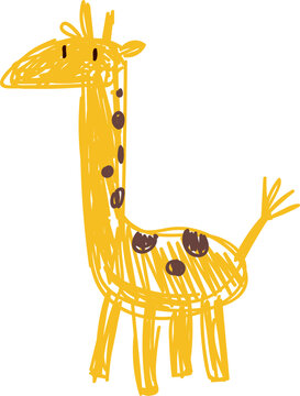 Childlike Drawing of Giraffe