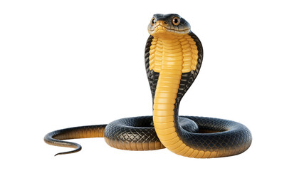 Fototapeta premium A cobra with its hood spread on a transparent background