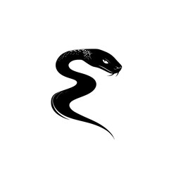 a black snake with a black head for a logo or emblem black, emblem, head, logo, snake, symbol, tattoo , Generative art.