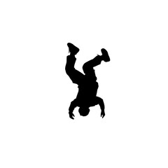 Obraz premium a black silhouette of a man jumping in the air on a white background black, jump, leg, man, people, silhouette , Generative art.