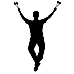 a black silhouette of a man holding his hands up in the air black, hand, hold, jump, man, silhouette 