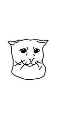 sad cat illustration
