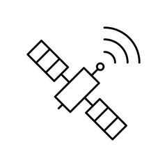 Satellite Orbit Communication Line Vector Icon