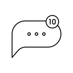 New Message Notification Line Vector