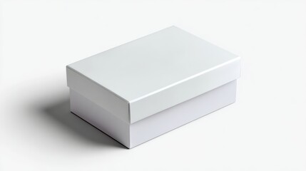 Product packaging box mockup with shadows on white background