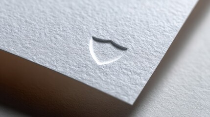 Embossed logo mockup on paper isolated with white background