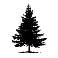 a black and white silhouette of a christmas tree black, christmas tree, pine tree, silhouette, tree 