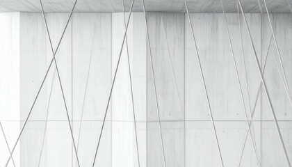 Abstract Concrete Wall with Metal Supports