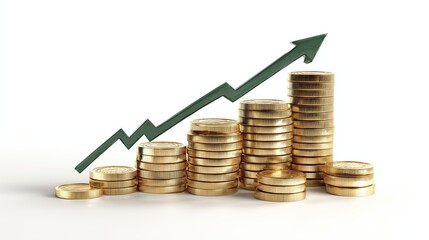 Golden Financial Data Analysis Report Background: Market Trading, Investment Growth Plan with Arrow Trends