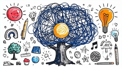 Doodle Tree of Ideas and Creativity