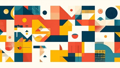 Geometric Abstract Art Composition