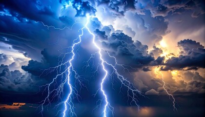 Lightning Strikes Dramatic Storm Clouds