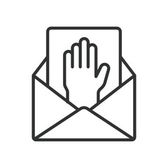 Hello mail, icon in line design. Hello mail, email, message, envelope, communication, inbox, greeting on white background vector. Hello mail editable stroke icon