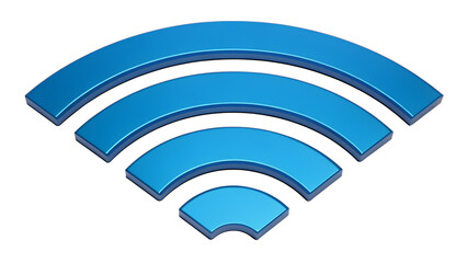 Blue Wi Fi Signal Icon Wireless Internet Symbol for Network Connection and Communication with white background