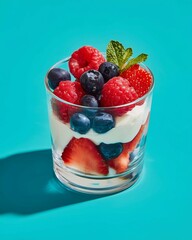 Berry parfait in glass