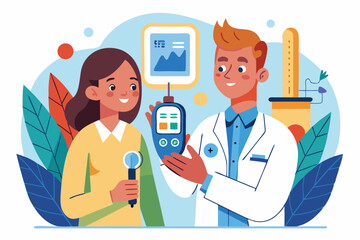 Doctor Checking Blood Sugar Level with Glucometer – Diabetes and Health Monitoring Concept

