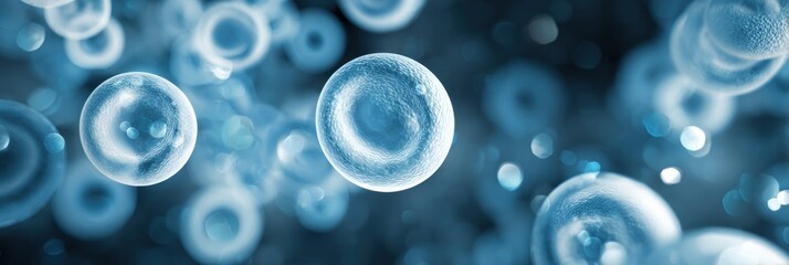 Floating Contacts Glowing in Medical Blue, Illustrating Cellular Structure With Minimal Background for Enhanced Focus on Details